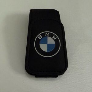 BMW Sunglass Holder for Car with Logo Black Leather NWT